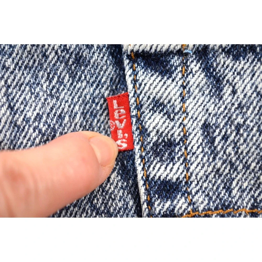 Vintage Levi's 550 1980'S Acid Wash Made In USA Mens 38x32 Cut Off to Inseam 27